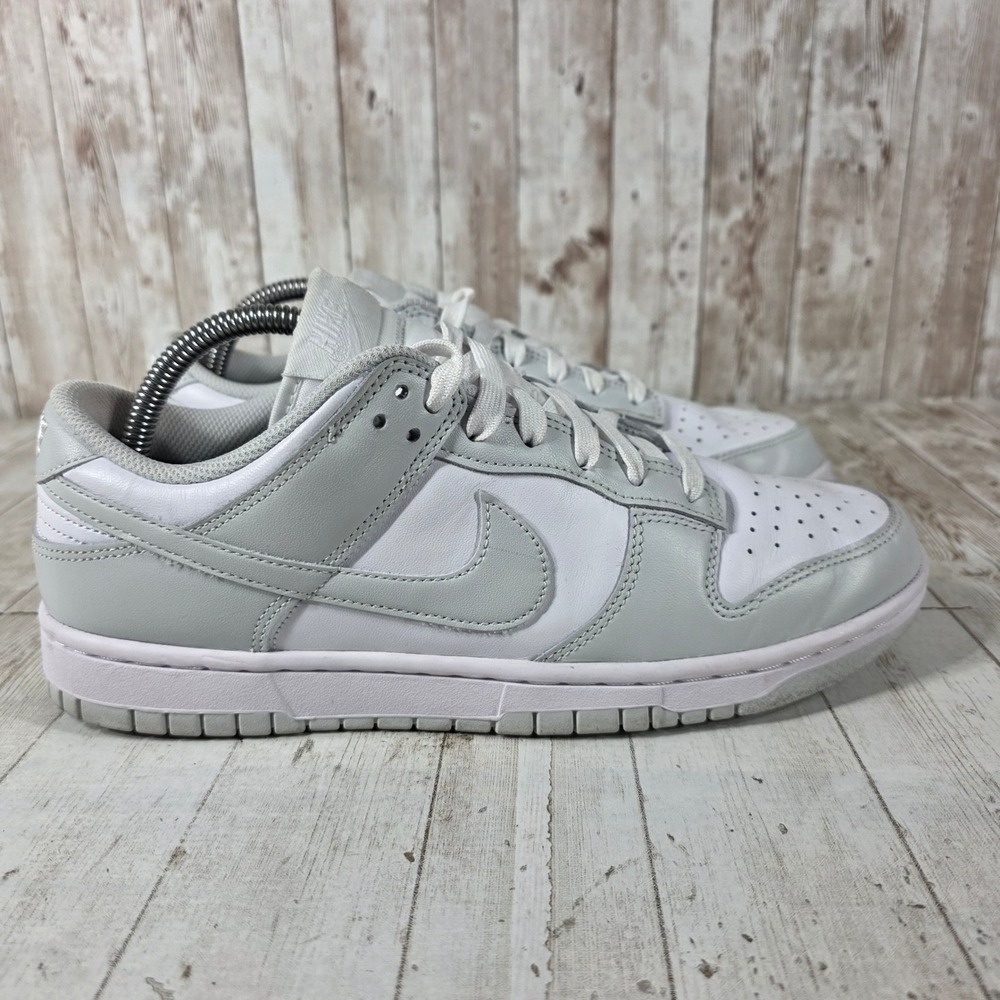 Nike Dunk Low Grey Fog White Leather Sneakers DD1503-103 Womens Mens